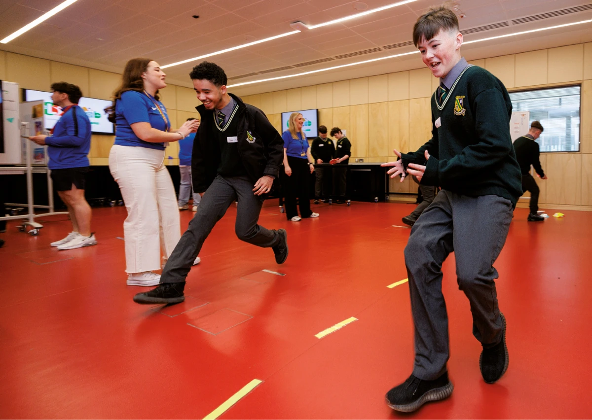 School students running as part of DCU test