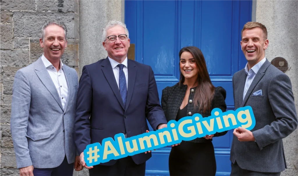 Shay Walsh, President of DCU Prof Dáire Keogh, Michelle O’Hagan and Jonny Cooper