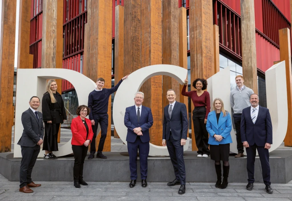 Group of people in front of DCU