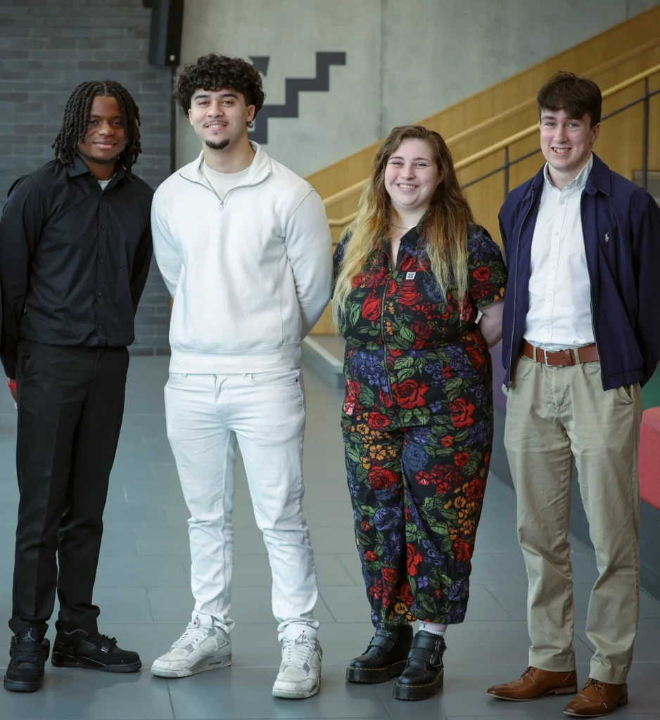 Image of four DCU scholarship students